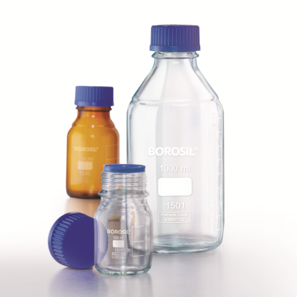 Borosil Cam Amber Şişe 500 ml - Vida Kapaklı Boş Cam Şişe