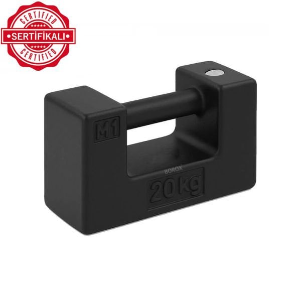 Borox Kalibrasyon Kütlesi 20kg Dökme Demir M1 Etalon Ağırlık Sertifikalı