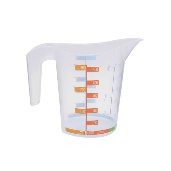 Borox Kulplu Plastik Beher 500 ml - Renkli Ölçekli Beaker