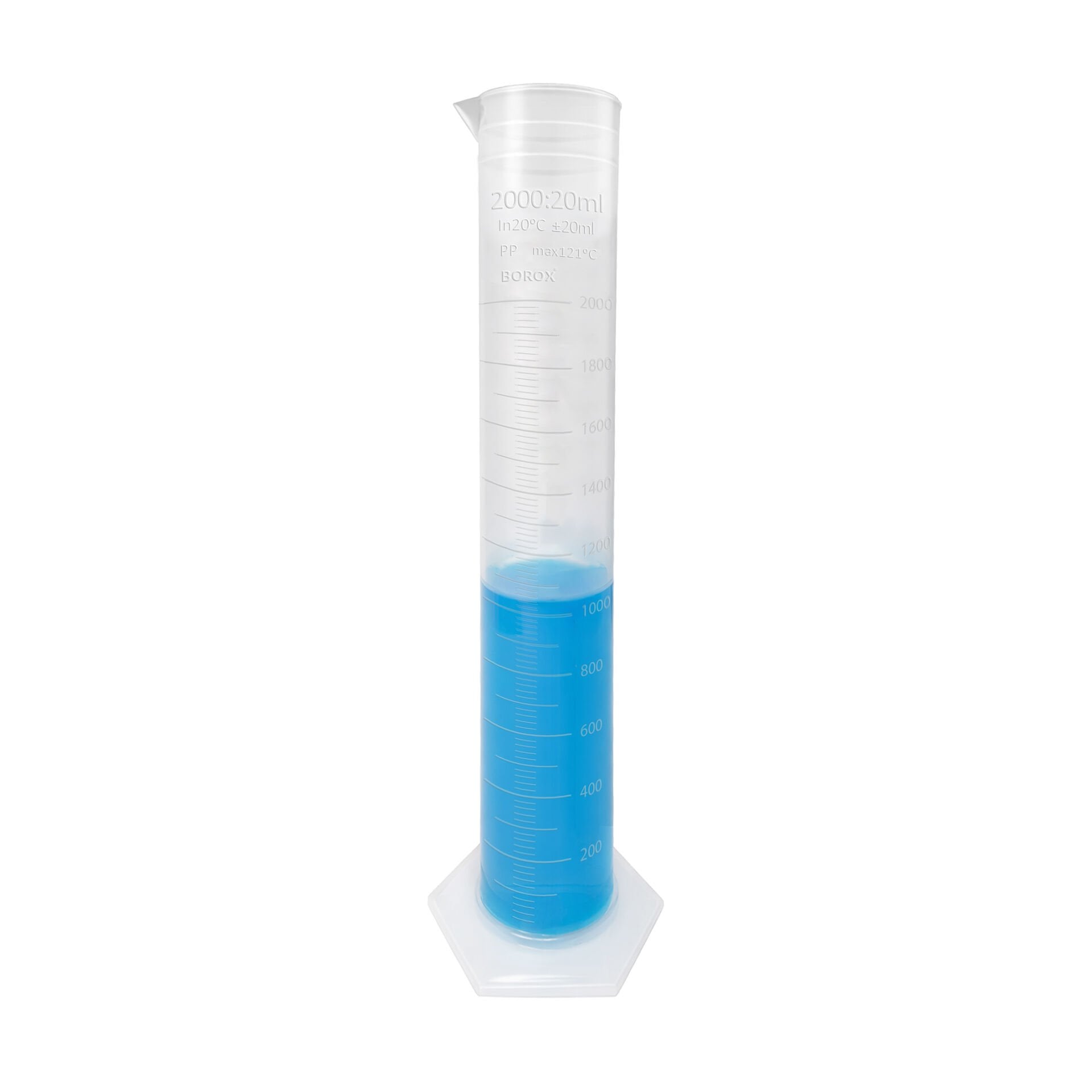 Borox Plastik Mezür 2000 ml - Uzun form Kabartma Skala