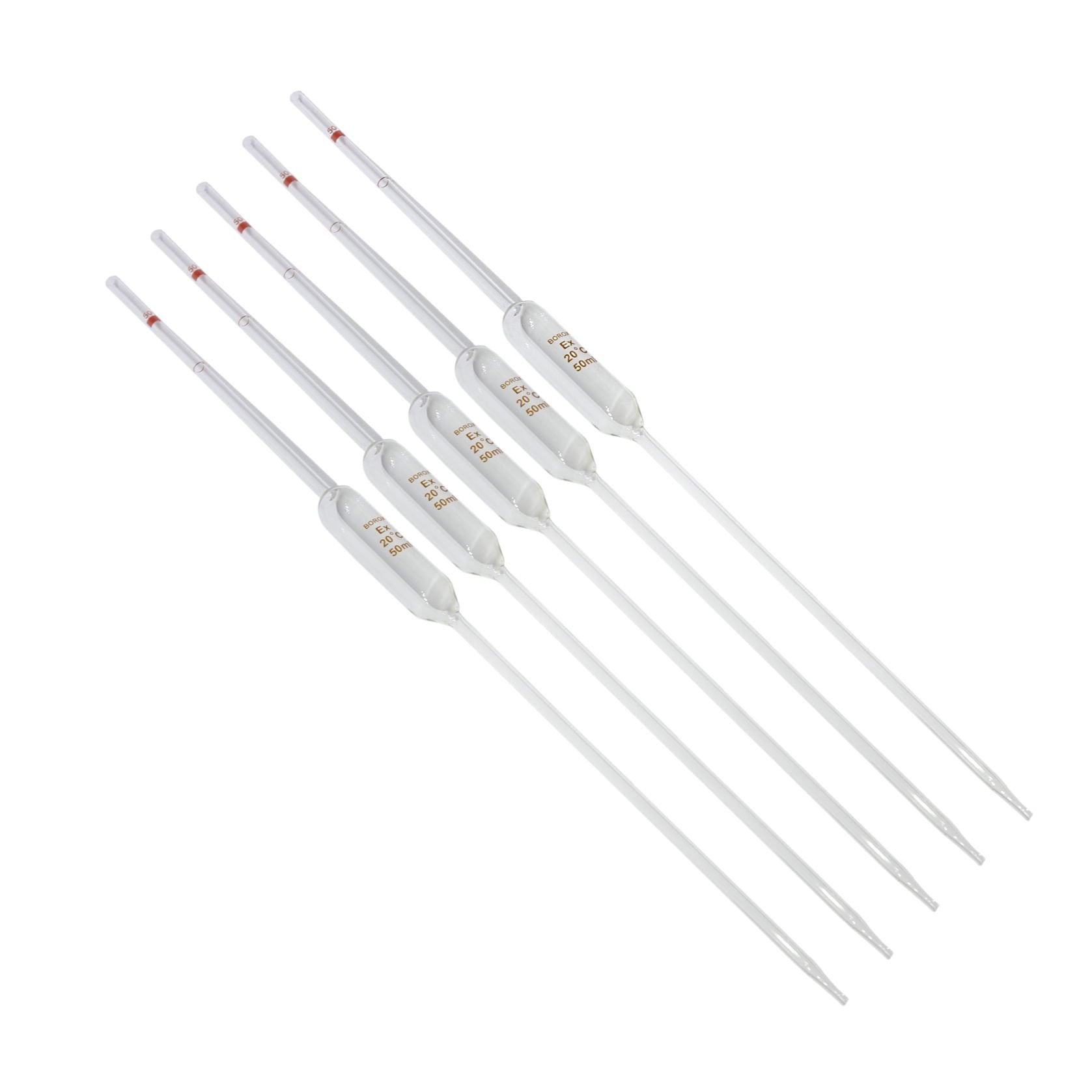 Borox Cam Bullu Pipet 50 ml - 5adet-paket - Volumetrik Pipet