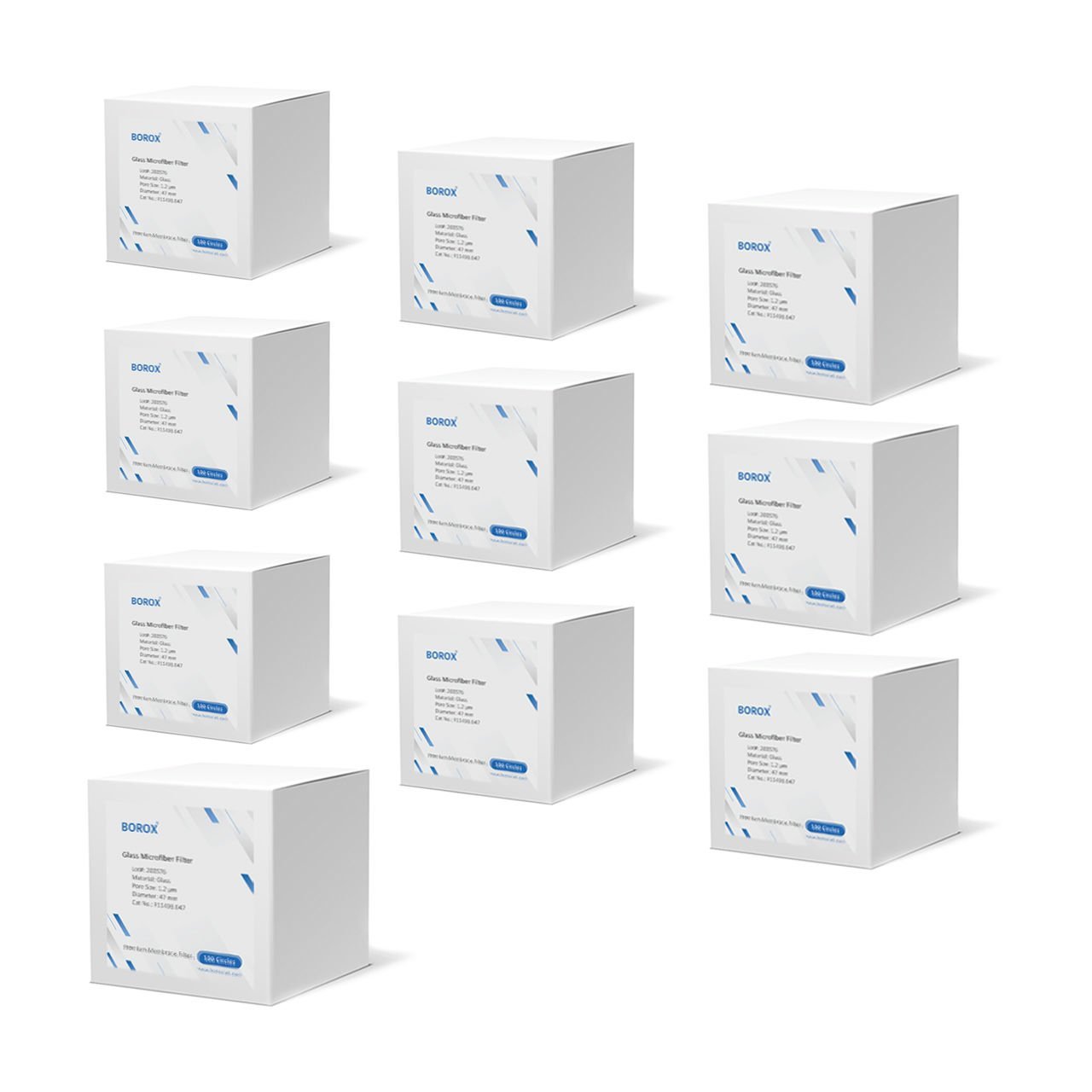 Borox Cam Elyaf Filtre 47mm - Mikrofiber Filtre Kağıdı - 1.2μm - 1000 Adet - 10 Kutu Toptan