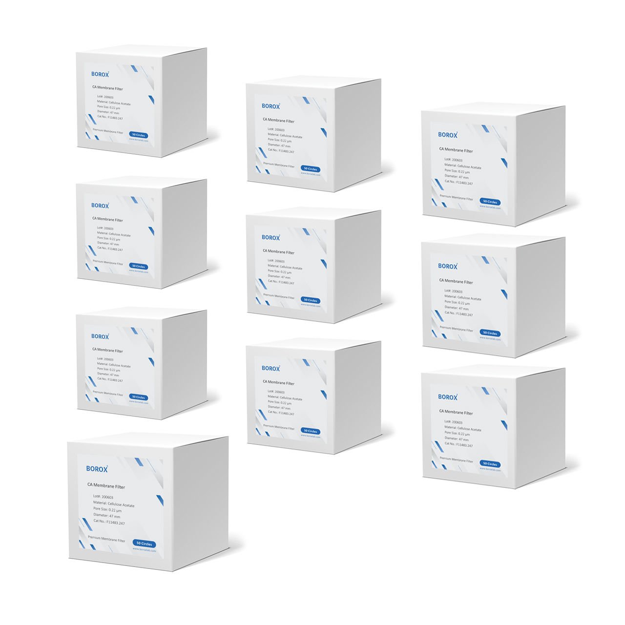 Borox MCE Membran Filtre - 0.45µm - 47mm - 50 Adet/Paket - 10 Paket Toptan