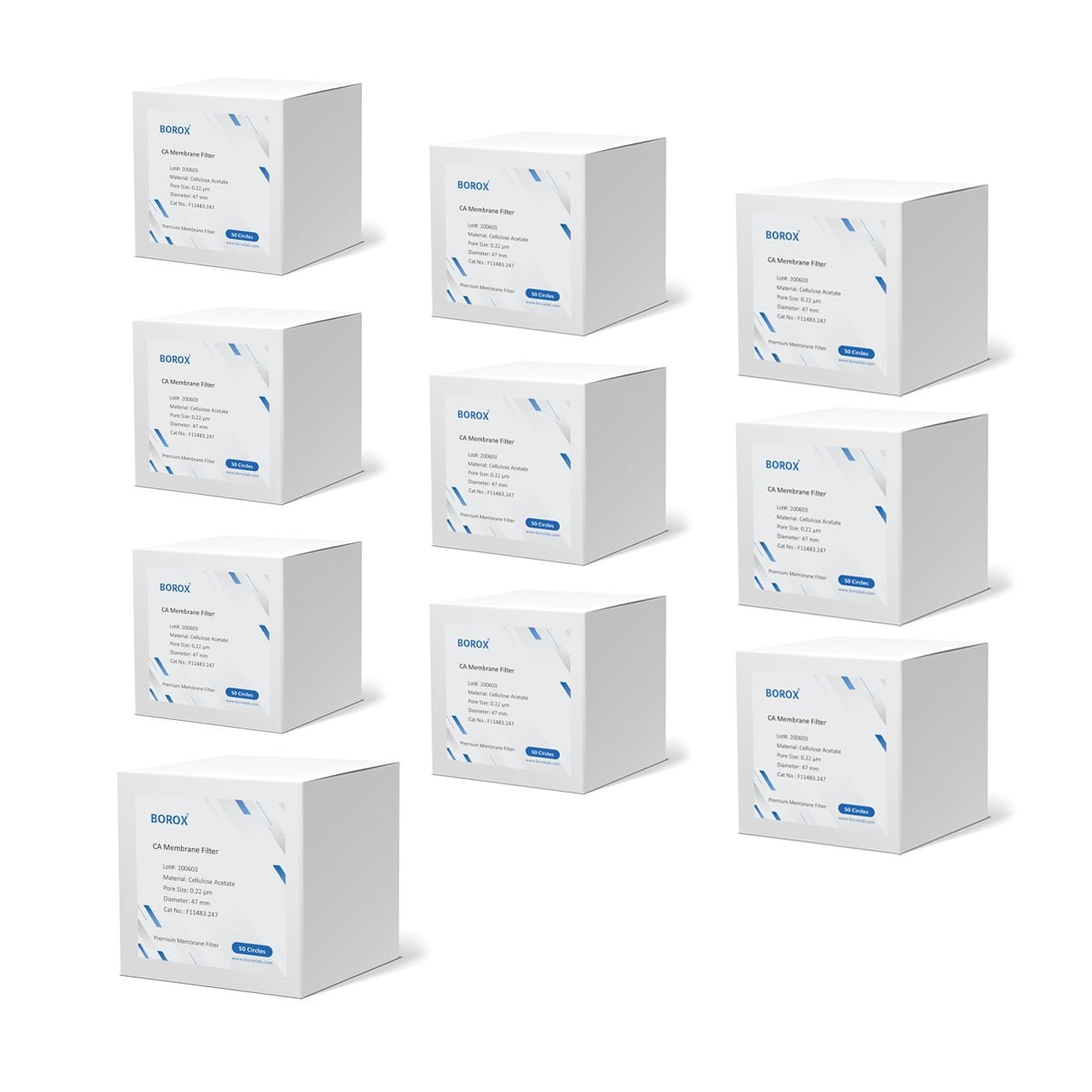 Borox Selüloz Asetat CA Membran Filtre - 0.22µm 47mm - 50 Adet/Paket - 10 Paket/Toptan
