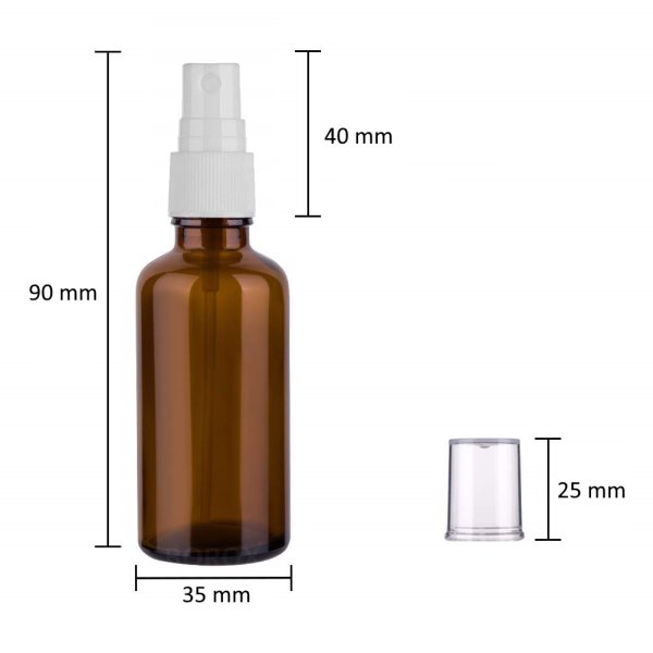 Borox Amber Cam Sprey Şişesi 50 ml - Spreyli Kolonya Şişe
