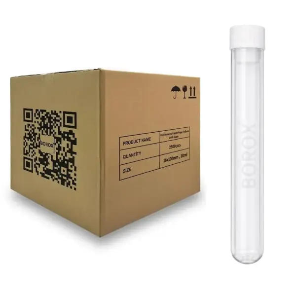 Test Tüpü P.S Kapaklı 16x100mm - 10ml Santrifüj Tüpü 2500 Adet Toptan