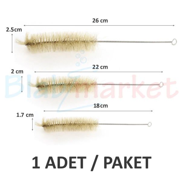 Laboratuvar Deney Tüp Yıkama Fırçası - Boy: 10cm - Orta Boy - 50 Adet
