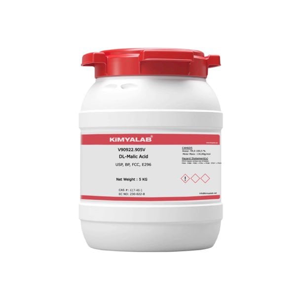 Kimyalab DL-Malik Asit - Malic acid - 5Kg-HDPE Varil