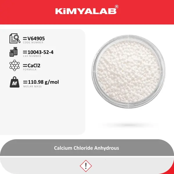 Kimyalab Kalsiyum Klorür Granül 94% 1 Kg - Calcium Chloride Anhydrous Food Grade
