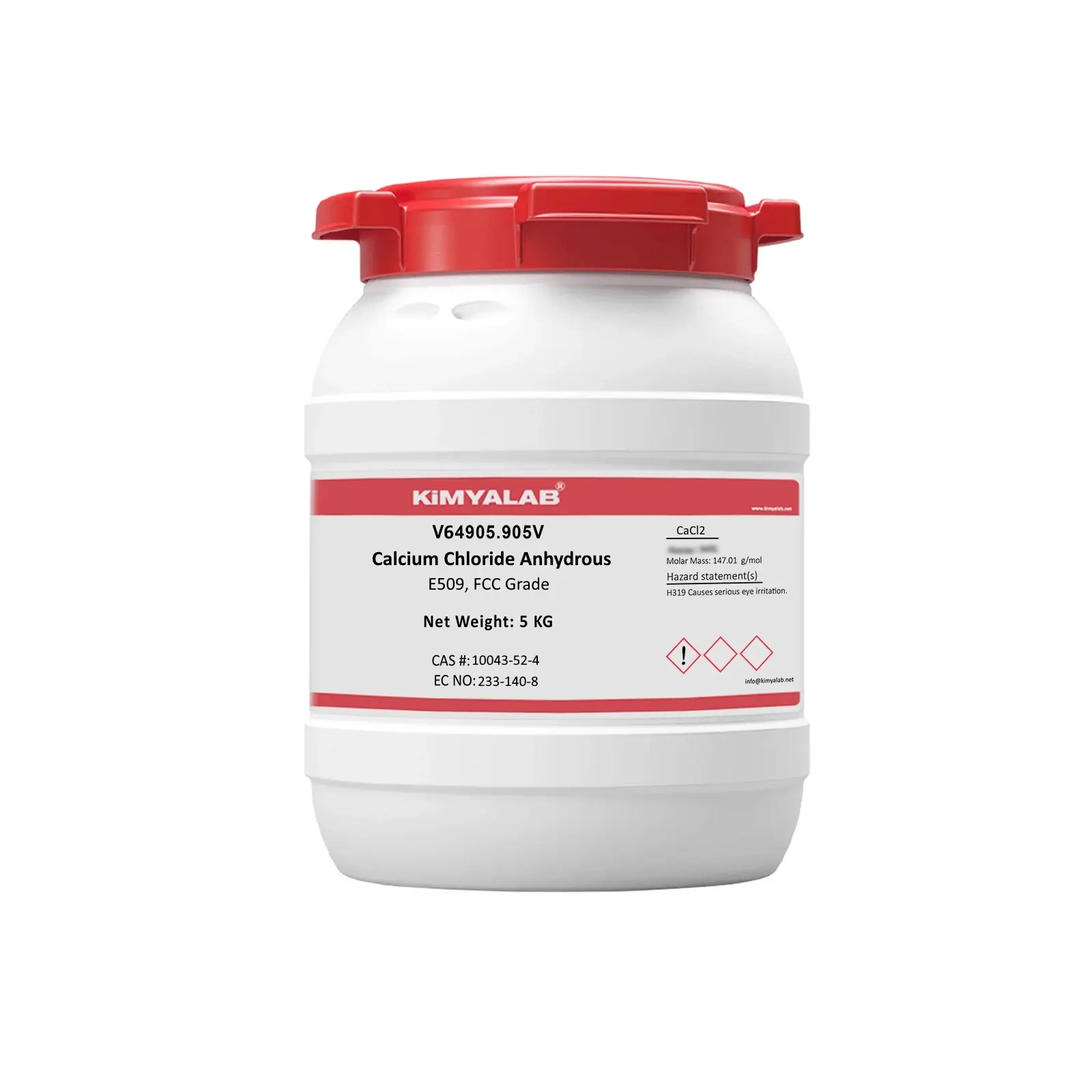 Kimyalab Kalsiyum Klorür Granül 94% - Calcium Chloride Anhydrous Food Grade - 5 Kg-HDPE Varil