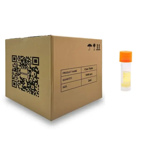 Cryo Tüp 2ml - Dıştan Vidalı Ayaklı Dibi Düz Nonsteril - 5000 Adet Toptan