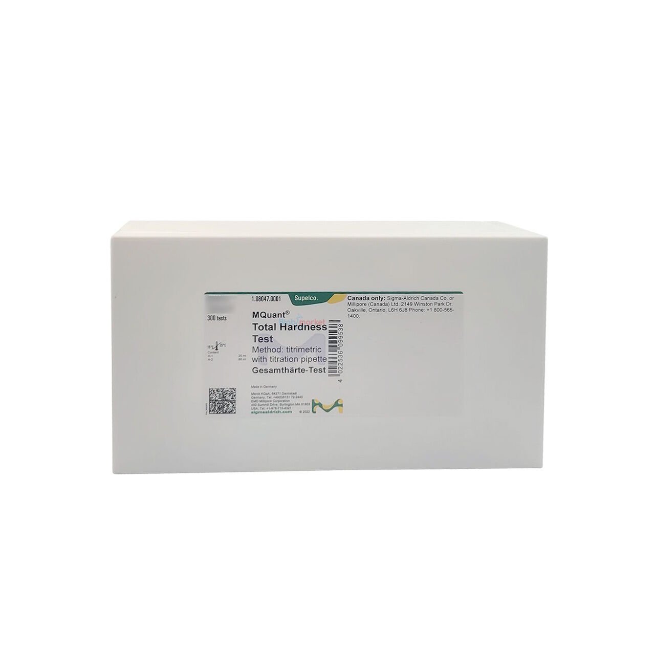 Merck 108047.0001 Toplam Sertlik Testi 300 test - Total Hardness Tests Aquamerck Titrimetric 300 Test