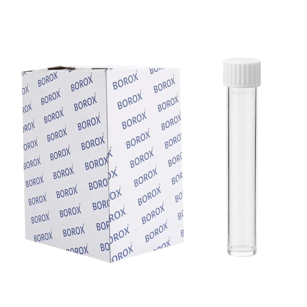 Borox Plastik Deney Tüpü 16x110mm Dibi Düz - Vida Kapaklı Contalı Test Tüp 100 Adet