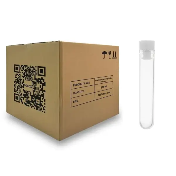 Test Tüpü P.S Kapaklı 12x75mm - 5ml Santrifüj Tüpü 5000 adet Toptan