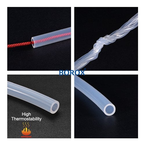 Borox Silikon Hortum 3x6 mm - Şeffaf 10 metre - Silicon Hose Platin