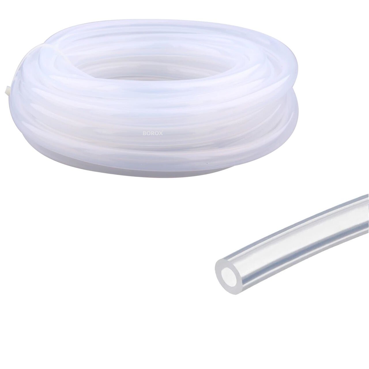 Borox Silikon Hortum 5x8 mm - Şeffaf 10 metre - Silicone Hose Platin