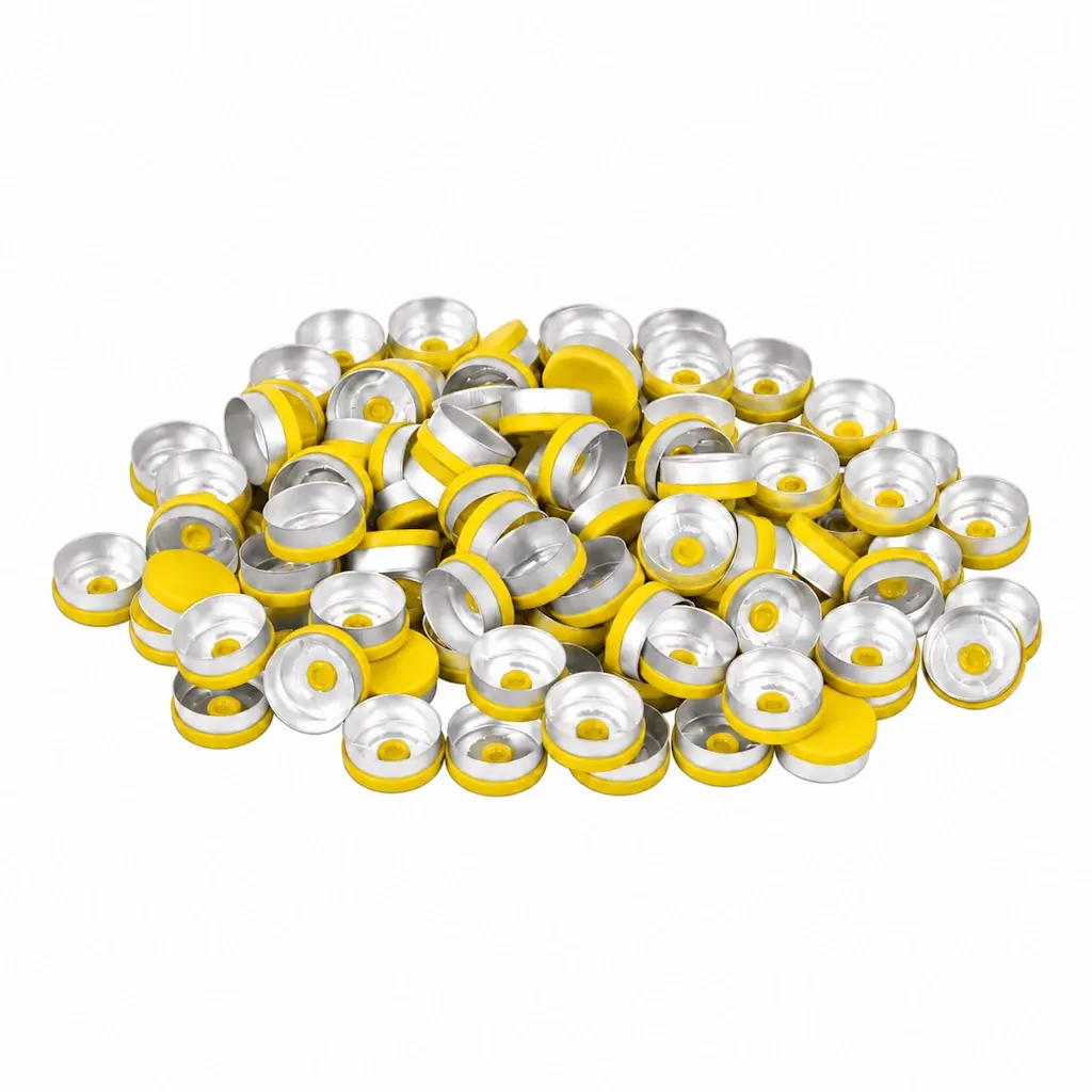 Borox Alüminyum Kapak - 20mm Flakon Vial Kapağı Sarı 100lü
