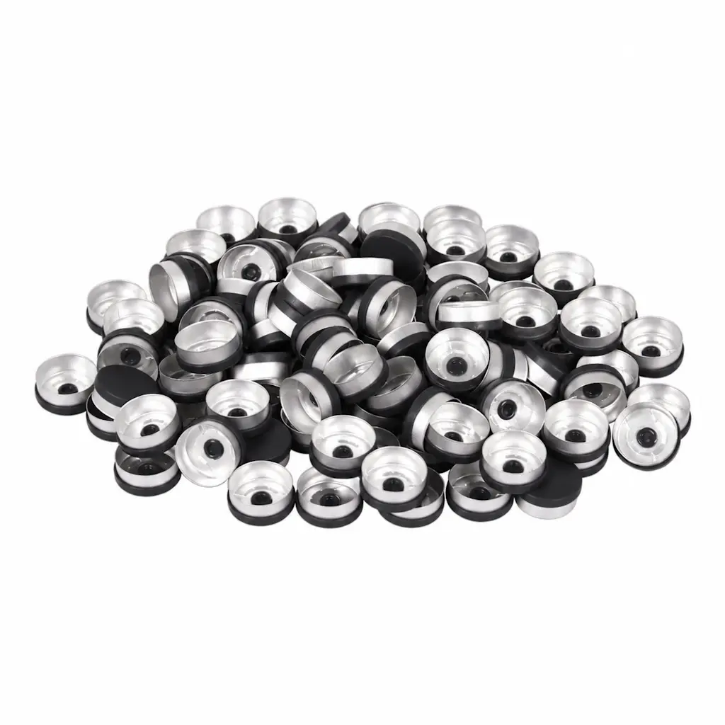 Borox Alüminyum Kapak - 20mm Flakon Vial Kapağı Siyah 100lü