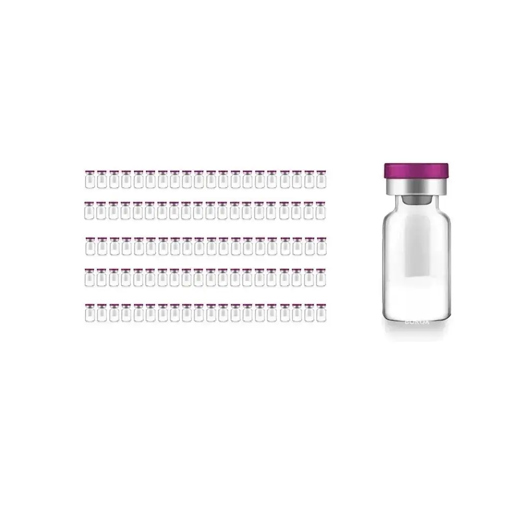 Borox Kapaklı Tıpalı Cam Şişe 10ml - Crimp Vial ND20 - Şeffaf - Dibi Düz - 100 Adet/Paket