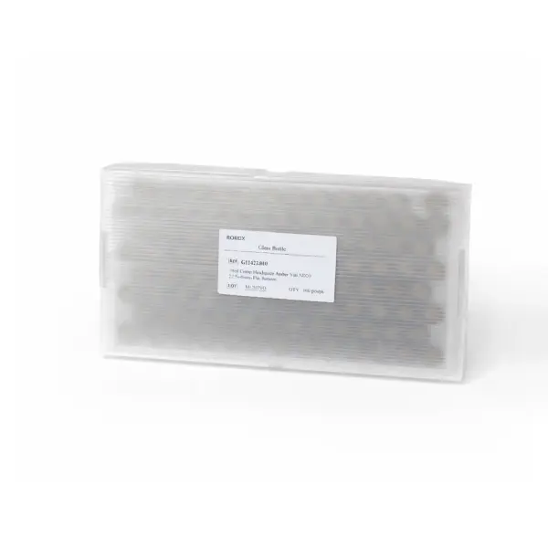 Borox Kapaklı Tıpalı Amber Cam Şişe 10ml - Crimp Vial ND20 - Dibi Düz - 100 Adet/Paket