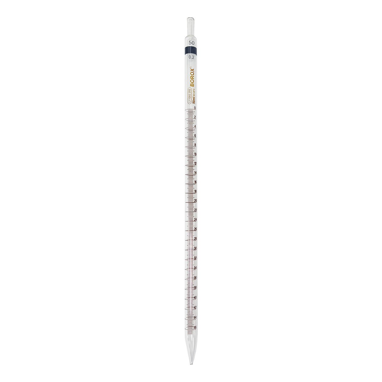 Borox Cam Dereceli Pipet 50 ml - Serolojik Pipet - 1 Adet