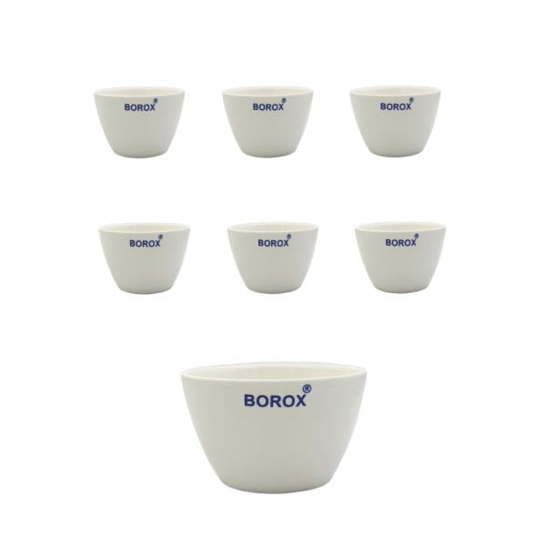 Borox Porselen Kroze - Kısa Form - 60ml - Low Form Crucible - 6 Adet Toptan