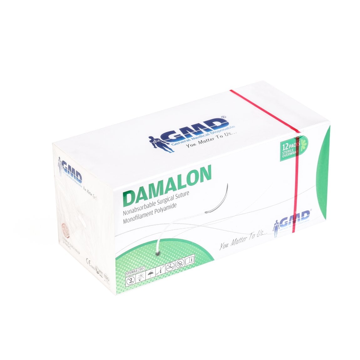 Cerrahi Sütür - Emilmeyen Ameliyat İpliği - Damalon PA İplik - USP:4-0 - 75 cm - 3/8 Daire 16 mm - Ters Keskin İğne