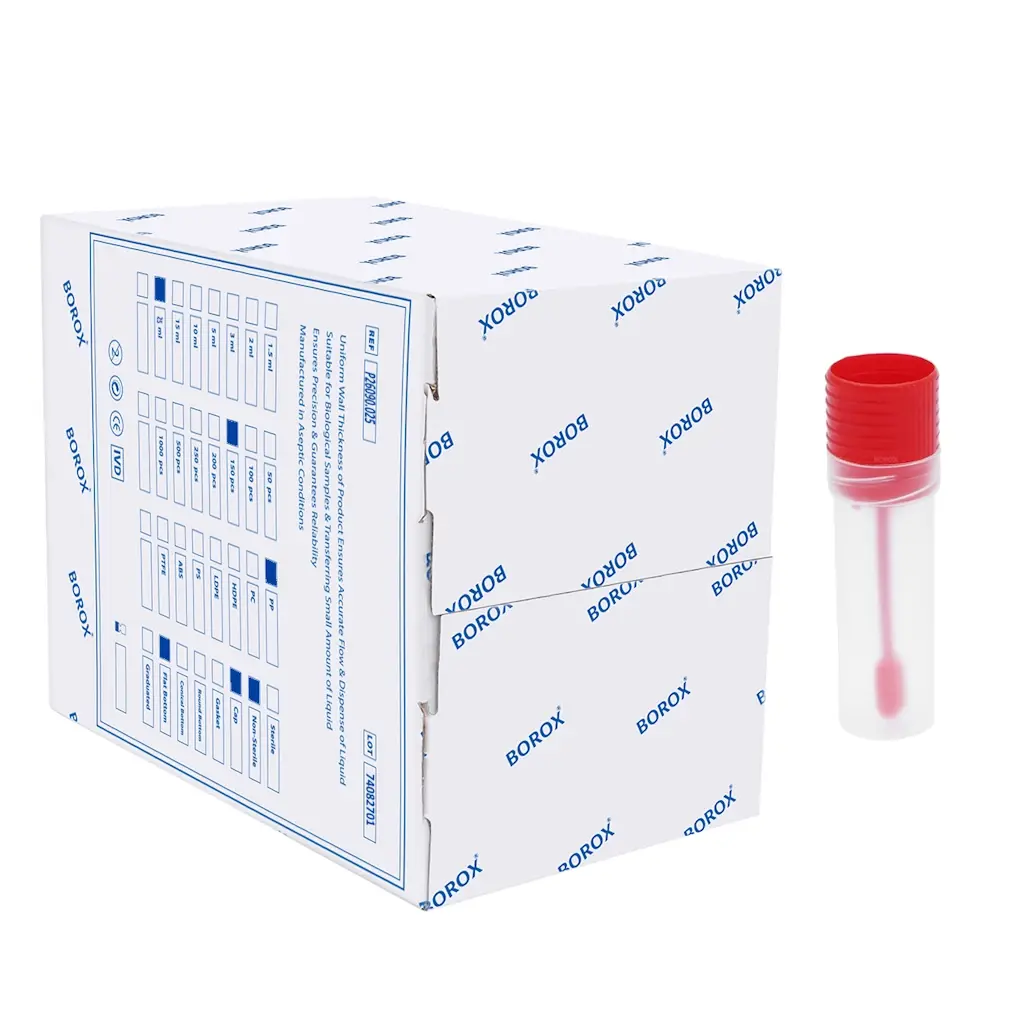 Borox Kaşıklı Gaita Kabı 25 ml - Non Steril - Numune Kabı - 150 Adet