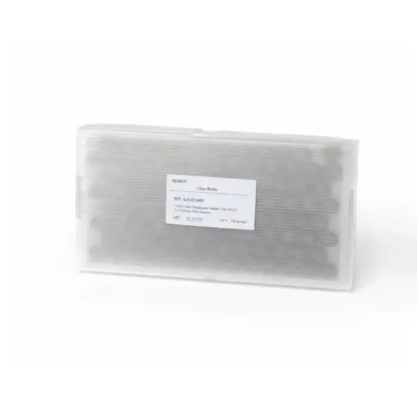 Borox Kapaklı Tıpalı Amber Cam Şişe 10ml - Crimp Vial ND20 - Dibi Düz - 100 Adet/Paket