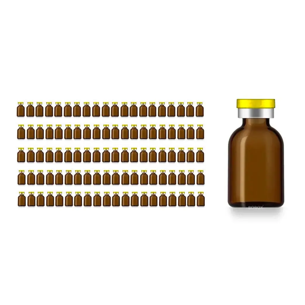 Borox Kapaklı Tıpalı Amber Cam Şişe 25ml - Flakon Şişe - 100 Adet Toptan
