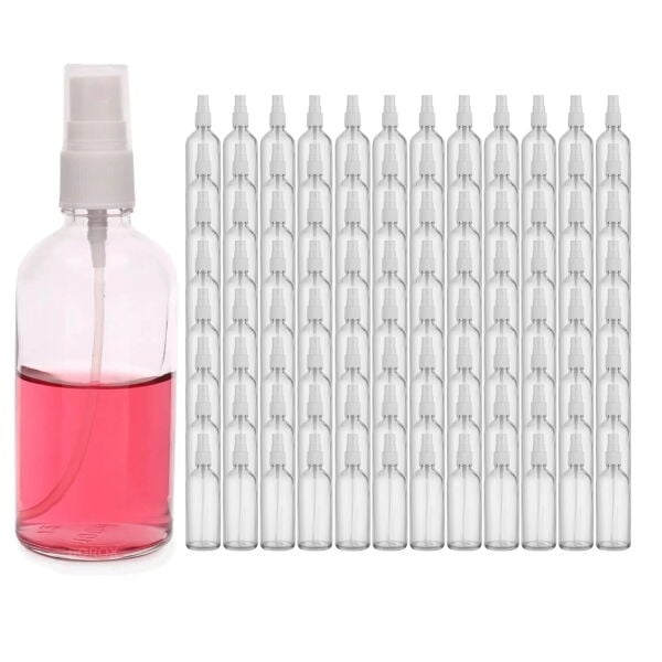 Borox Cam Sprey Şişesi 100 ml - Spreyli Kolonya Şişe 100 cc - 100 Adet Toptan