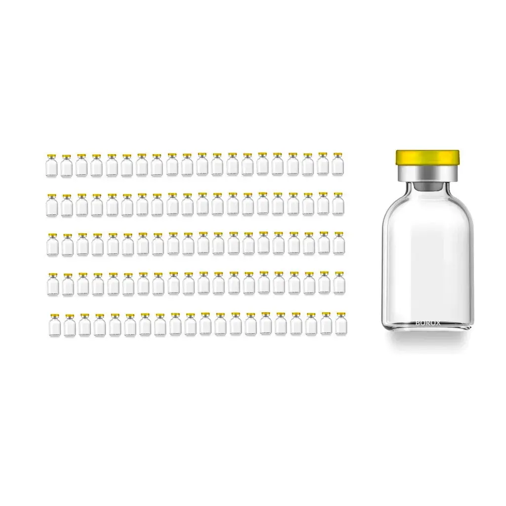 Borox Kapaklı Tıpalı Cam Şişe 25ml - Flakon Şişe 25cc - 100 Adet Toptan