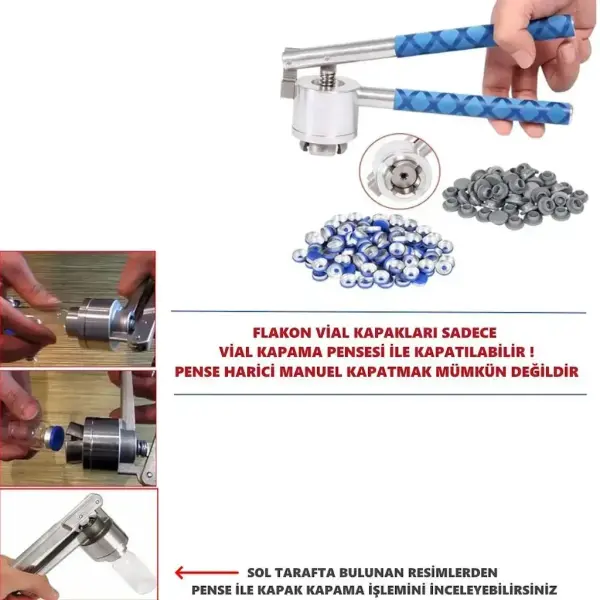 Borox Kapaklı Tıpalı Cam Şişe 10ml - Crimp Vial ND20 - Şeffaf - Dibi Düz - 100 Adet/Paket