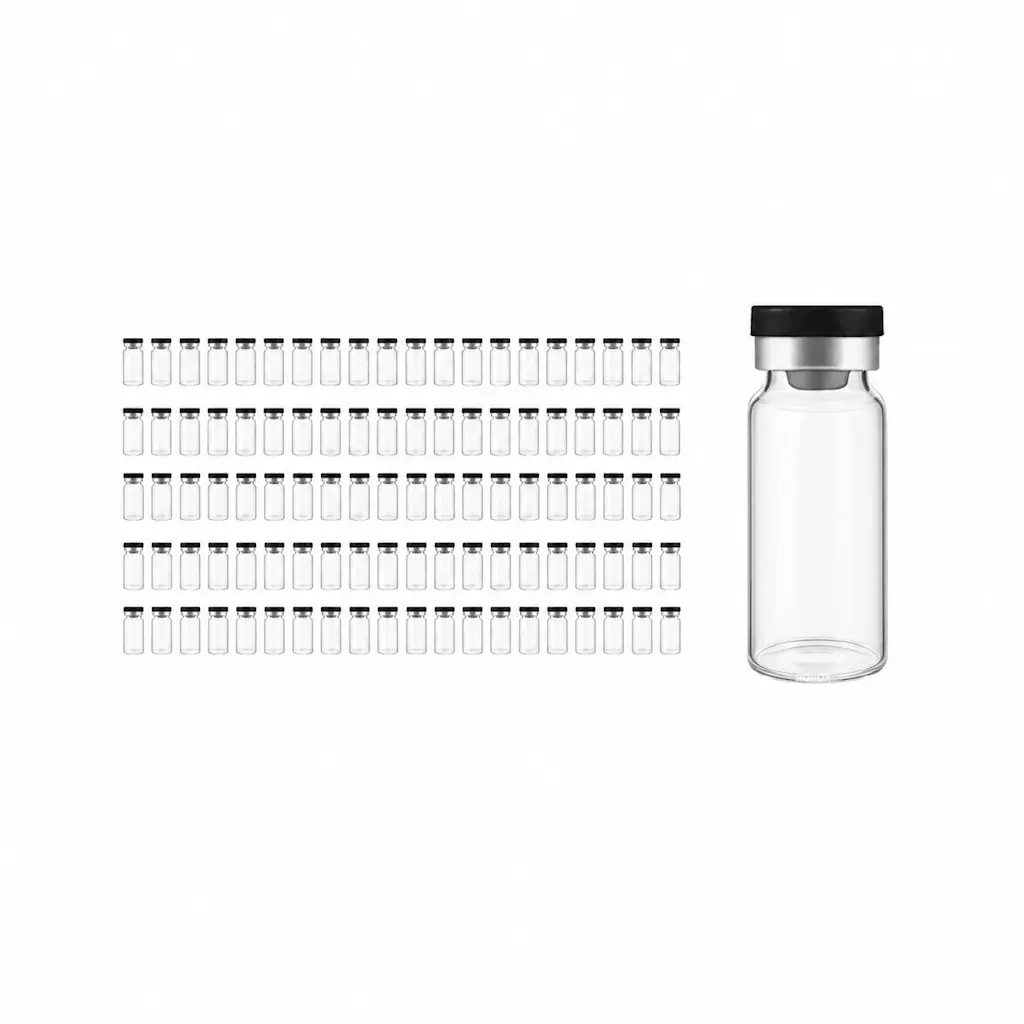 Borox Cam Vial 20 ml - Şeffaf - Crimp ND20 - 100 adet/paket
