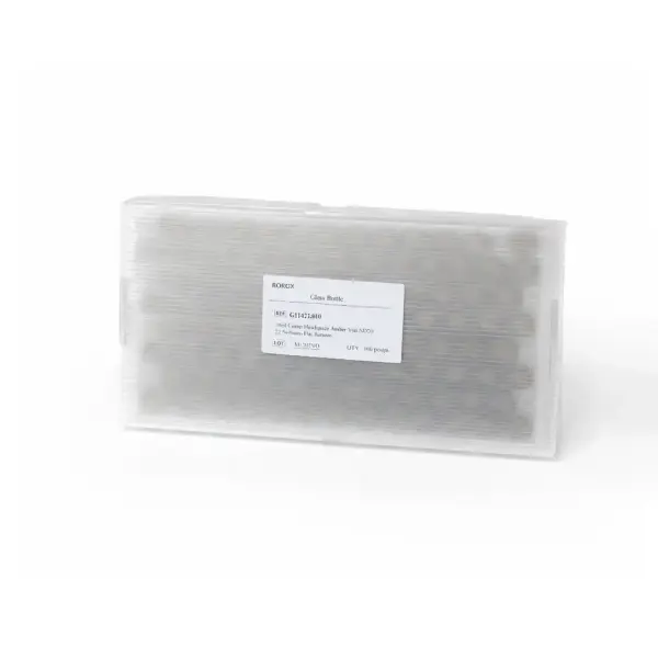 Borox Kapaklı Tıpalı Amber Cam Şişe 10ml - Crimp Vial ND20 - Dibi Düz - 100 Adet/Paket