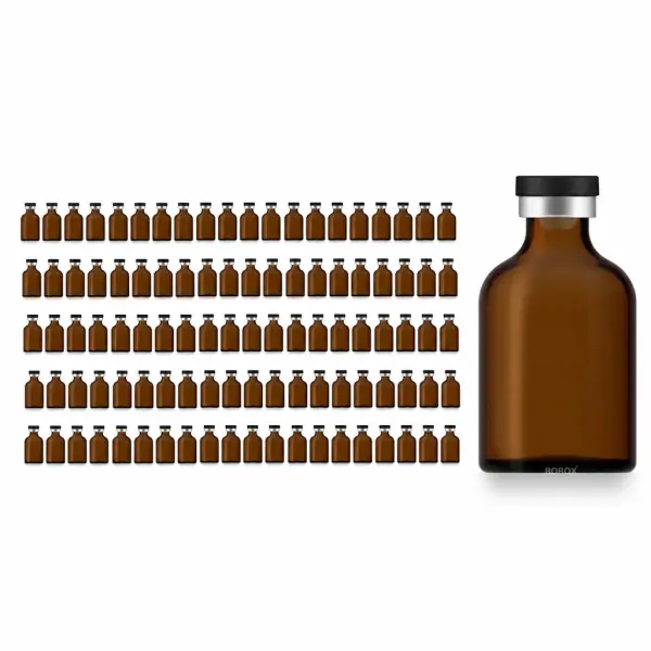 Borox Kapaklı Tıpalı Amber Cam Şişe 50ml - Flakon Şişe - 100Adet Toptan