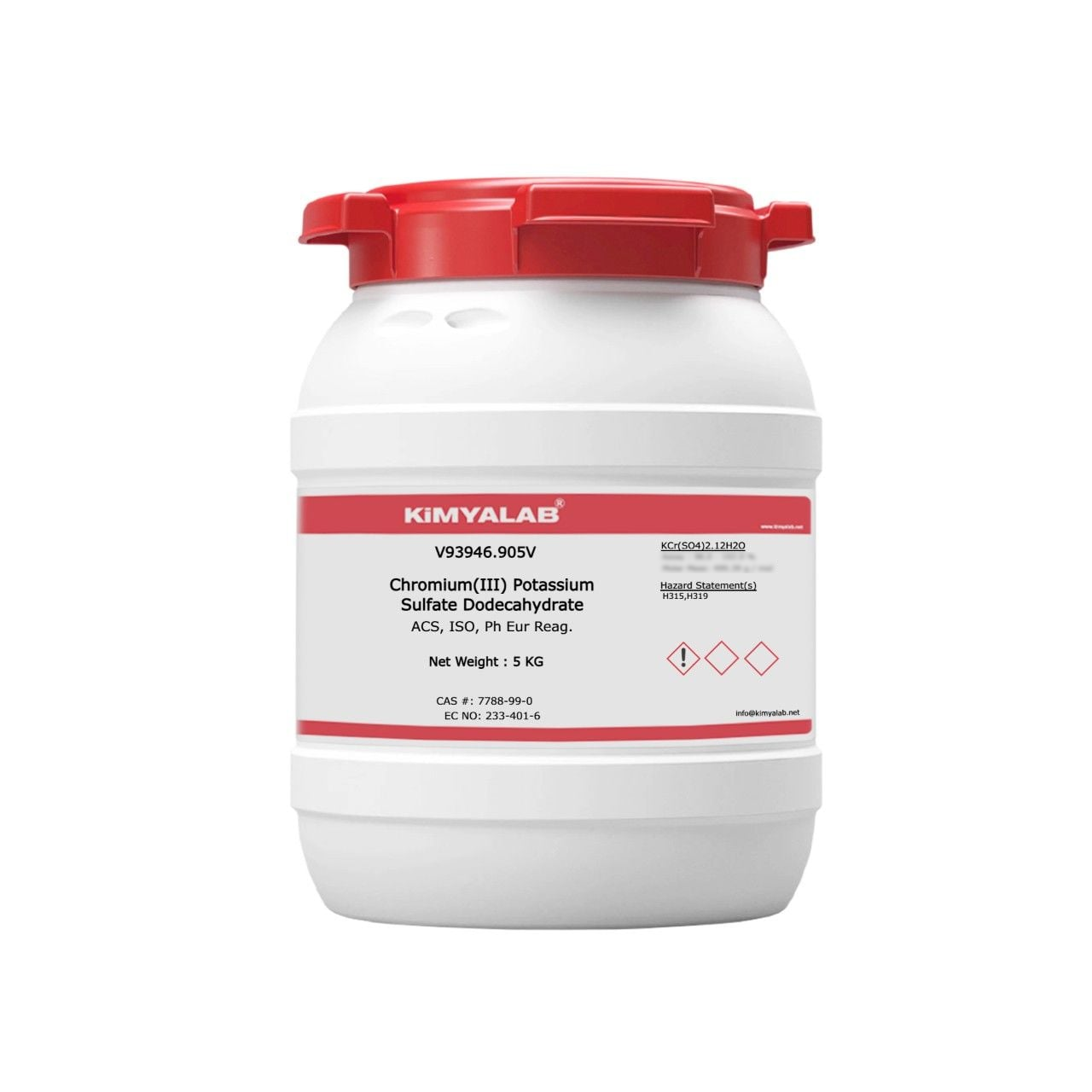 Kimyalab Krom III Potasyum Sülfat - Krom Şap - Chromium III Potassium Sulfate Dodecahydrate - 5 Kg-HDPE Varil