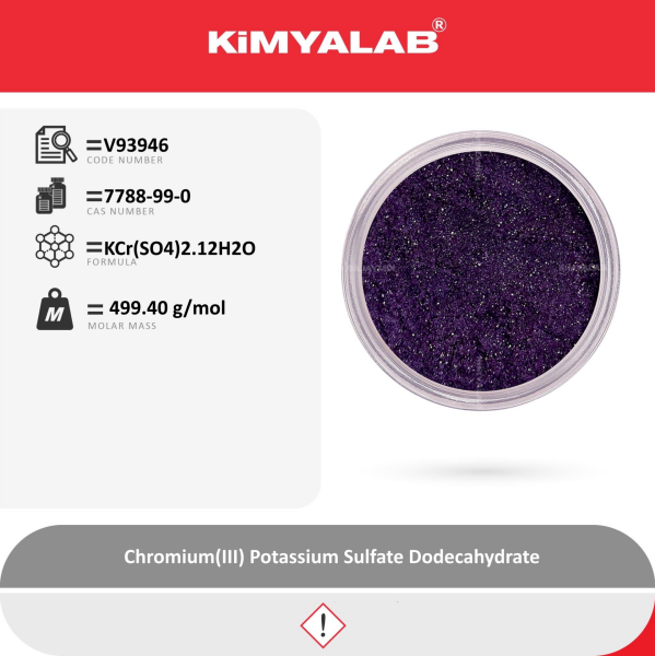 Kimyalab Krom III Potasyum Sülfat - Krom Şap - Chromium III Potassium Sulfate Dodecahydrate - 5 Kg-HDPE Varil