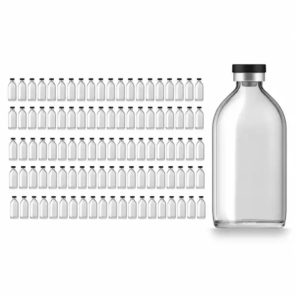 Borox Kapaklı Tıpalı Cam Şişe 100ml - Flakon Şişe - 100 Adet Toptan