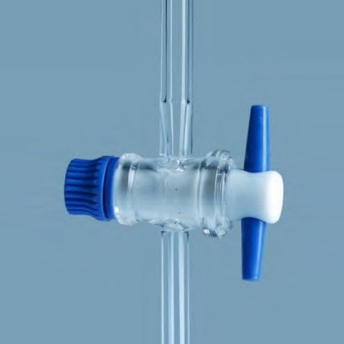 Borox Cam Büret Düz 25 ml 0.1 ml Teflon Musluk - Class AS - Mavi Skala