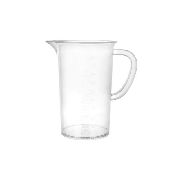 Borox Kulplu Plastik Beher 1000 ml - Kabartma Dereceli Beaker - Ölçü Kabı - 6 Adet Toptan