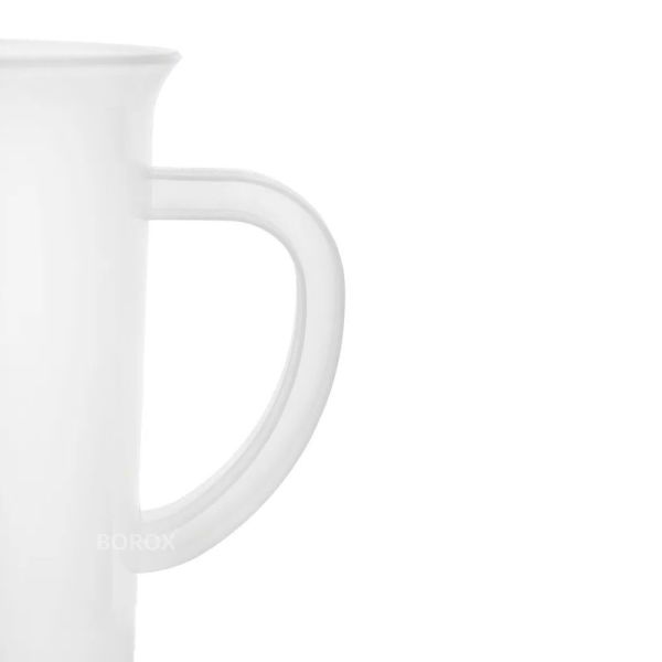 Borox Kulplu Plastik Beher 1000 ml - Kabartma Dereceli Beaker - Ölçü Kabı - 6 Adet Toptan