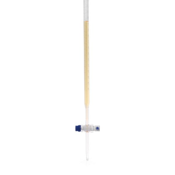 Borox Cam Büret Düz 25 ml 0.1 ml Teflon Musluk - Class B - Mavi Skala