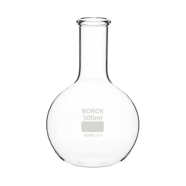 Borox Cam Balon 100 ml - Dibi Düz - Şilifsiz Deney Balonu - 10 Adet Toptan