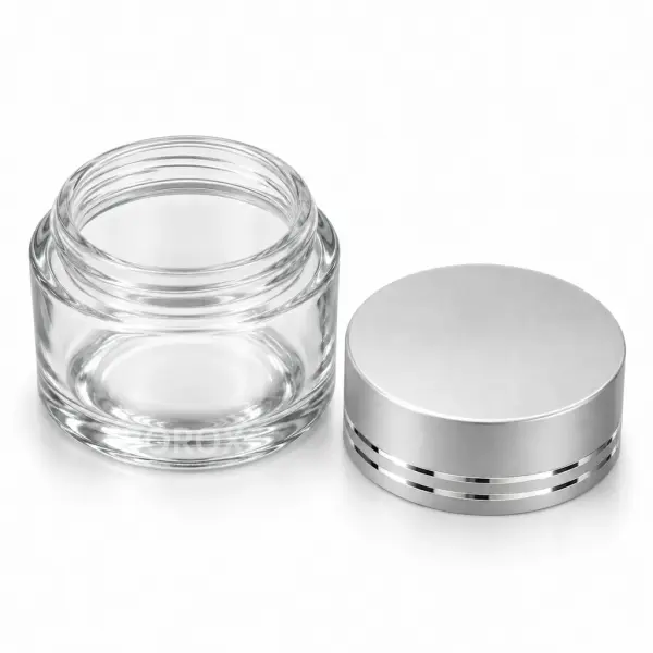 Borox Cam Şişe 100ml - Krem Kavanoz 100cc Gümüş Kapaklı Şişe