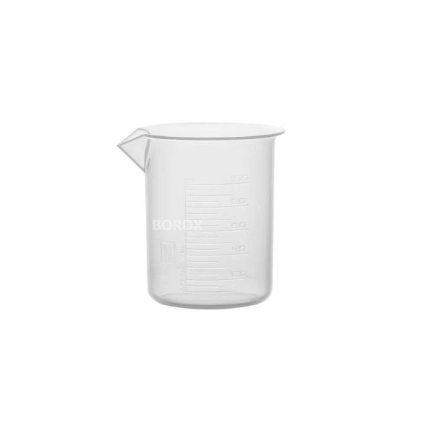 Borox Plastik Beher 100 ml - Kabartma Dereceli - Plastic Beaker Autoclavable - 12 Adet Toptan