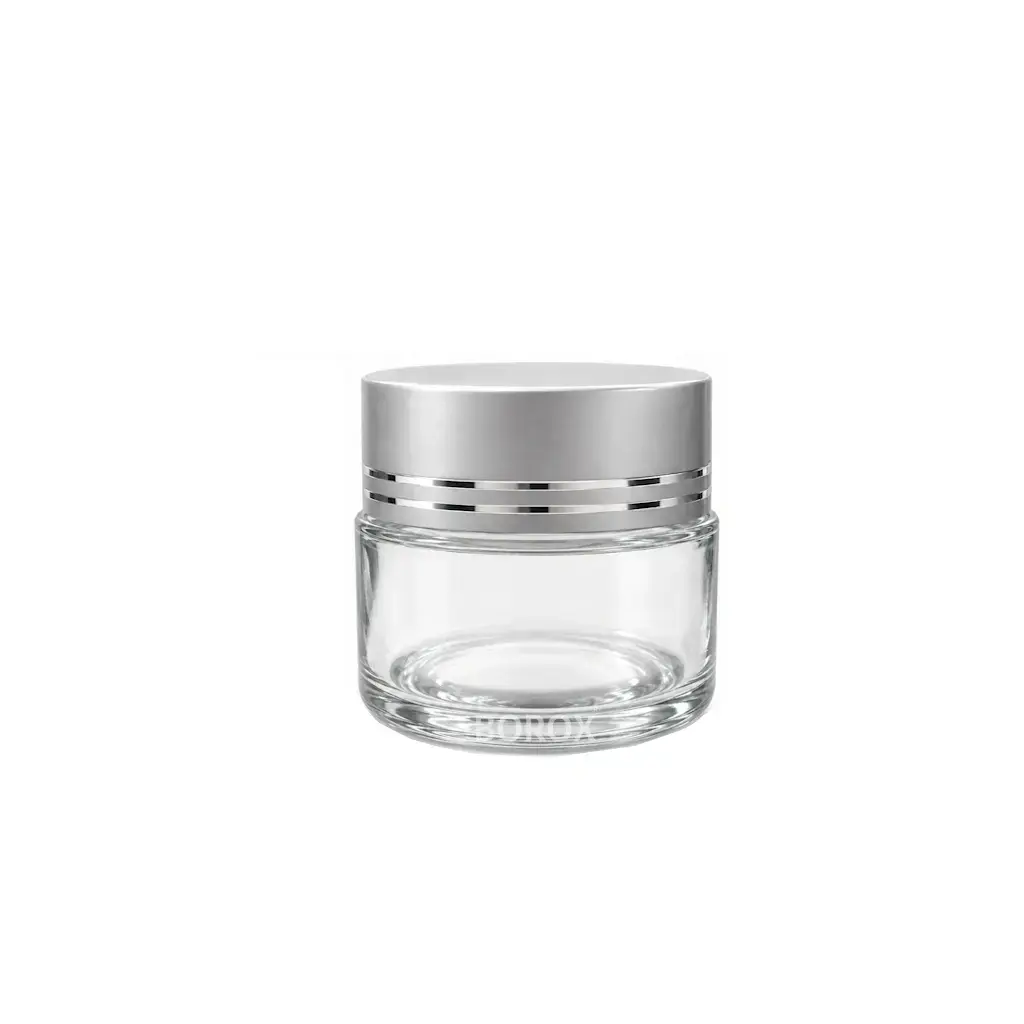 Borox Cam Şişe 100ml - Krem Kavanoz 100cc Gümüş Kapaklı Şişe - 50 Adet Toptan