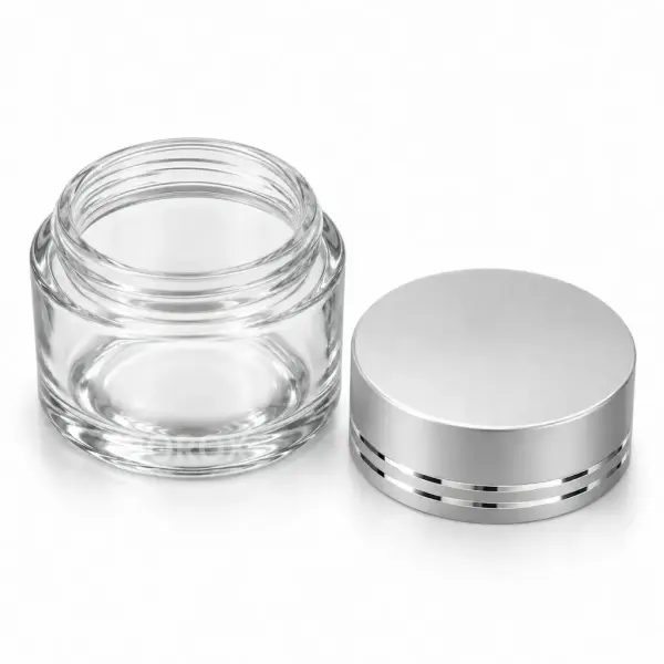 Borox Cam Şişe 100ml - Krem Kavanoz 100cc Gümüş Kapaklı Şişe - 50 Adet Toptan