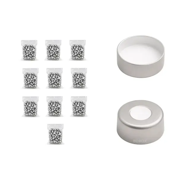 Borox Alüminyum Crimp Vial Kapağı ND20 - Beyaz PTFE/Beyaz Silikon Septa- 1000li