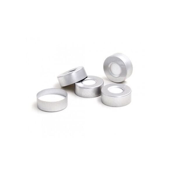 Borox Alüminyum Crimp Vial Kapağı ND20 - Beyaz PTFE/Beyaz Silikon Septa- 1000li